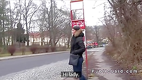 Busty European amateur bangs in the car in public pov