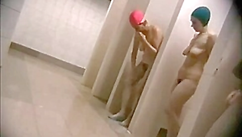 Sexy Step moms in a public shower room