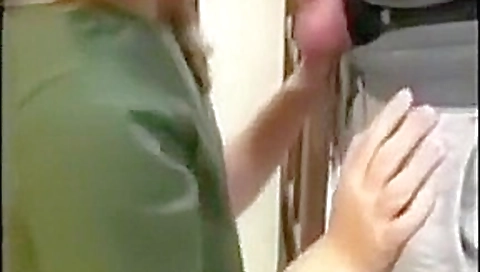 Blonde Wife on her Knees Giving Blowjob