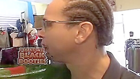 Naturally Busty Black Babe Sucks It Good