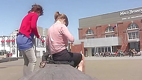 Candid Brunette Public Soles Feet
