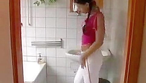 Sexy czech ten pissing and masturbate indoor outdoor