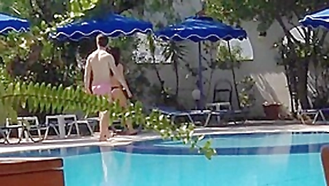 Nice ass at Hotel pool. Am Pool auf Rhodos