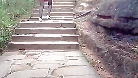 Cinese milf in a public park