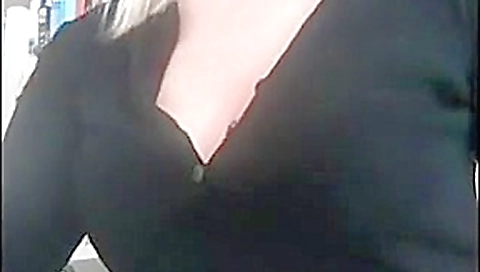 Blonde library crotchless panties