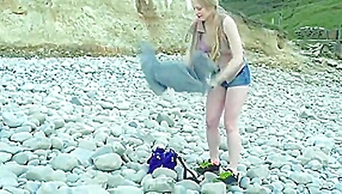 Cold beach nudist