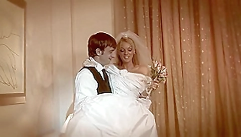 Groom likes to watch as conciege satisfies his new blonde bride