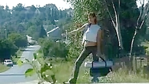 Classic european camping girl