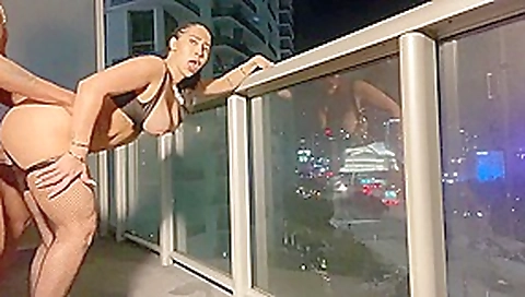 Porn Babe Big Ass Hard Fucked On Hotel Balcony Public
