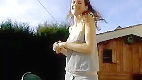 Hairy French masturbation in home