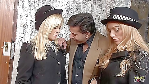 Horny Blonde Police Officers Fuck A Guy Instead Of Arresting Him
