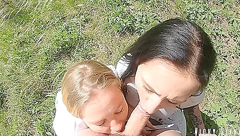 Two Smoking Girls Sucks Together