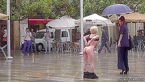 Petite Spanish Slave Disgraced In The Rain