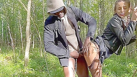 Black Guy Fucks A In The Bushes