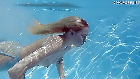 Finnish Blonde Tattooed Pornstar Mimi Underwater