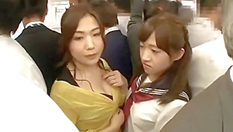 japanese Step mother and Step daughter bus - hot porn