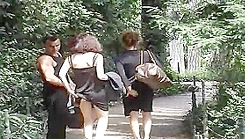 Two amateur Arab whores get fucked outside in public