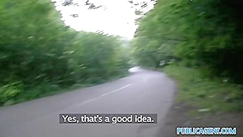 PublicAgent: Rollerblade girl with tight pussy fucked outside