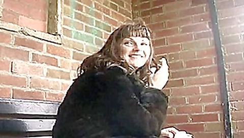 milf is finally persuaded to show off outside