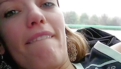 Cutie masturbates on a crowded bus