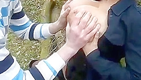 Big titted german outdoor fuck