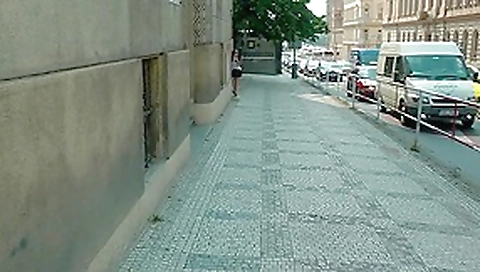 Fuck young brunette in Prague in the street