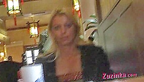 Sexy czech Zuzinka - exhibitionist in Chinese Restaurant