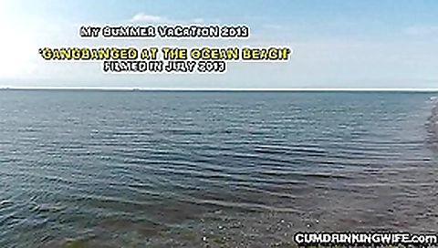 Slutwife creampied by strangers at the beach