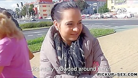 Czech girl Ashley Woods flashes tits and pounded for cash