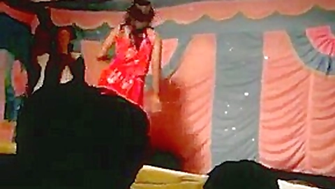 Desi bhabhi dances nude on stage in public