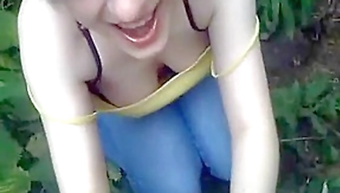 EMO slut gets a facial in the nature
