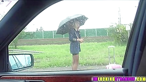 Blondie beautiful Christen misses a flight and gets picked up by dude