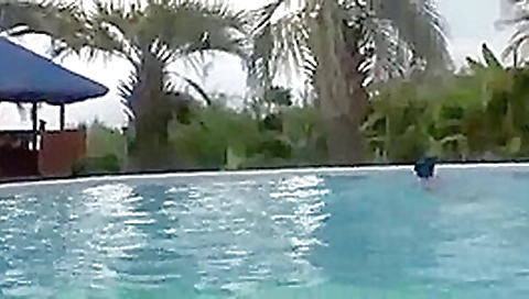 Her bikini is falling