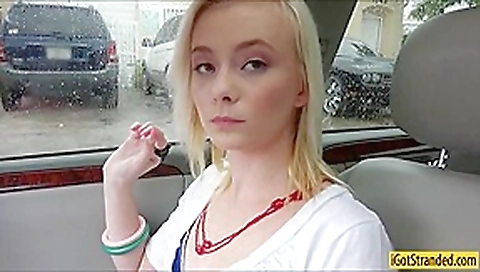Skinny teen 18+ Maddy Rose fucked and cum facialed in the car